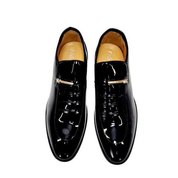 Men's patent Leather Lined Dress Oxfords Derby Formal Shoes Size 43/ US 9.5 - Picture 2 of 14